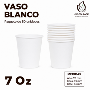 Vaso de Cartón Blanco 6 y 7 oz