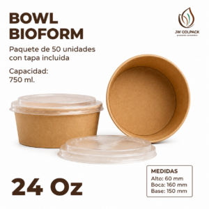 Bowl Bioform 24 oz con tapa
