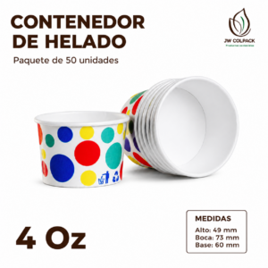Contenedor para Helado 4 oz Ref. FIESTA