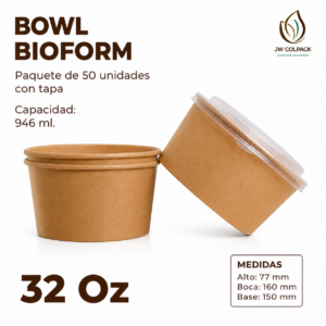 Bowl Bioform 32 oz con tapa