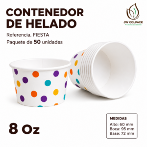 Contenedor de Helado 6 y 8 oz Ref. FIESTA