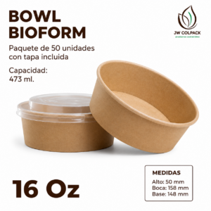 Bowl Bioform 16 oz con tapa