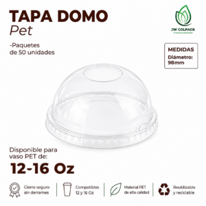 Tapa Domo vaso PET