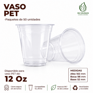 Vaso PET Transparente 12 oz