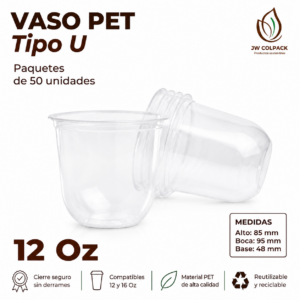 Vaso PET Tipo U 12 oz