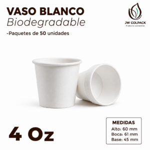 Vaso de Cartón Blanco 4 oz
