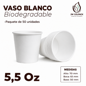 Vaso de Cartón Blanco 5,5 oz
