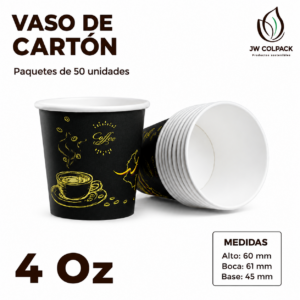 Vaso de Cartón Negro 4 oz