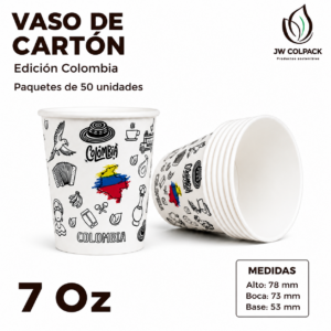 Vaso de Cartón Edición Colombia 7 oz