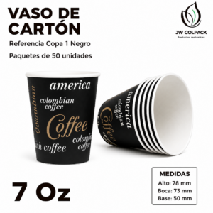 Vaso de Cartón 7 oz - Referencia Copa 1 Negro