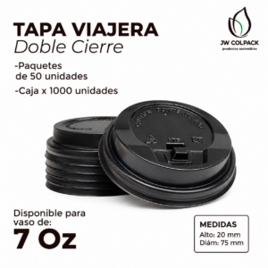 Tapa Viajera Doble Cierre (7 oz)