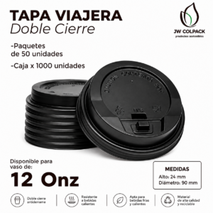 Tapa Viajera Doble Cierre (12 oz)