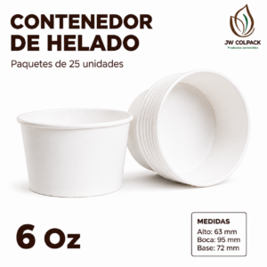 Contenedor de Helado 6 oz (Blanco)