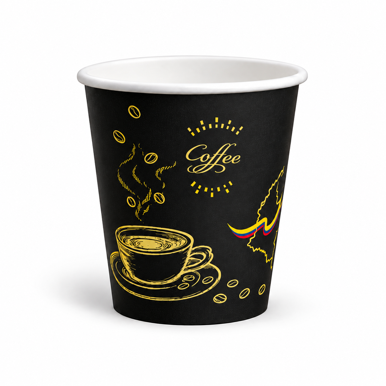 Vaso de Cartón Negro 7 oz - Imagen 2