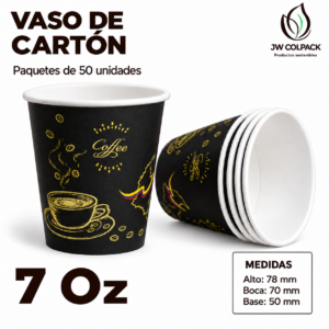 Vaso de Cartón Negro 7 oz